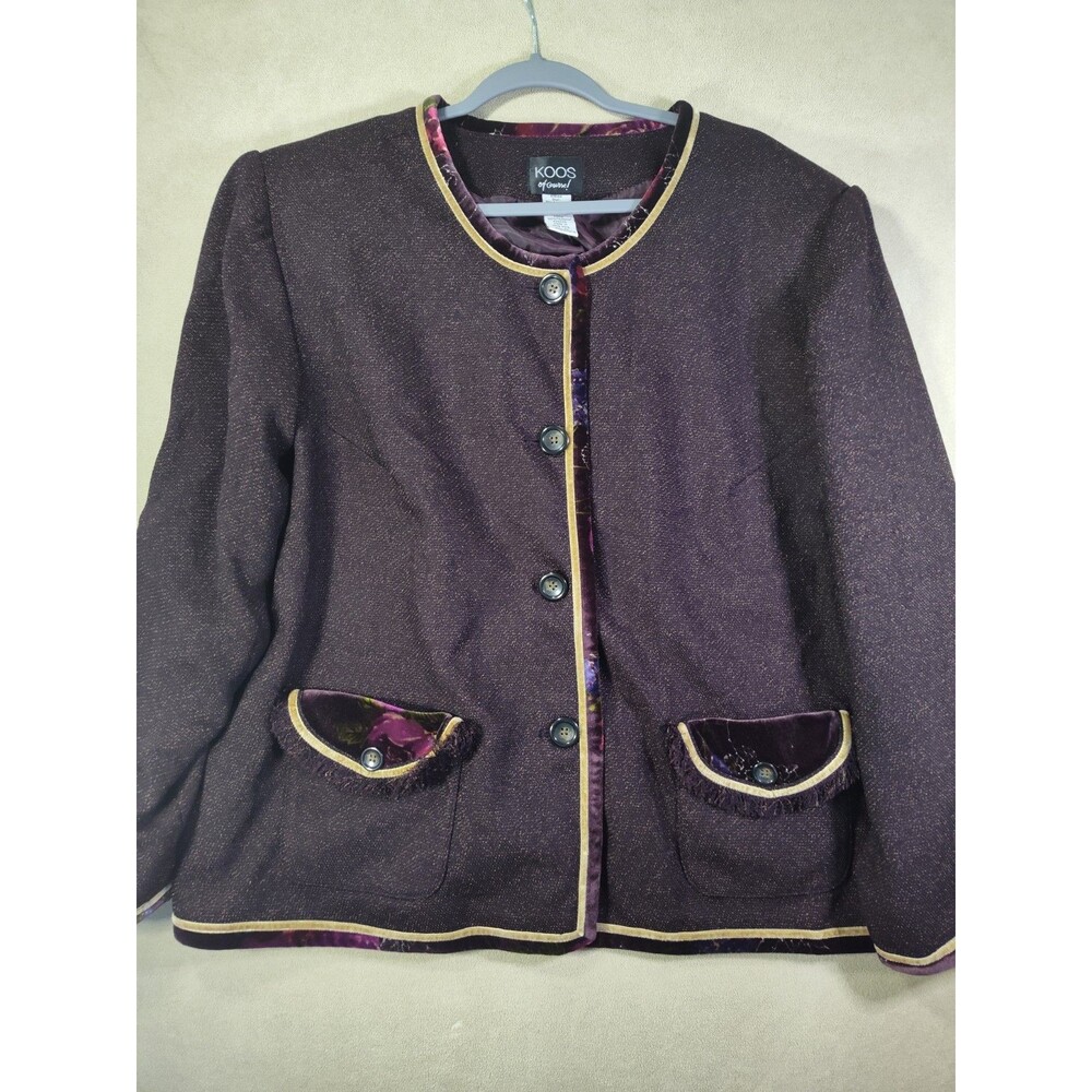 Vintage KOOS of Course Art to Wear Textured Lined Jacket Cardigan 2X Grandma